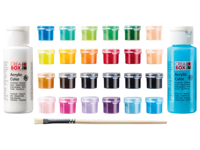 Marabu CREABOX Farbki akrylowe do malowania, 1 zestaw Brokatowy