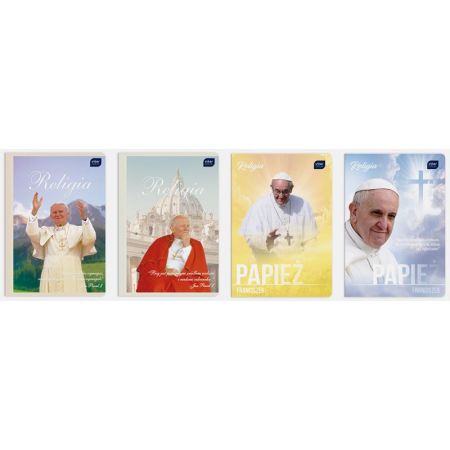 Zeszyt do religii, 32 kartki kratka, A5, Jan Paweł II/Franciszek Interdruk