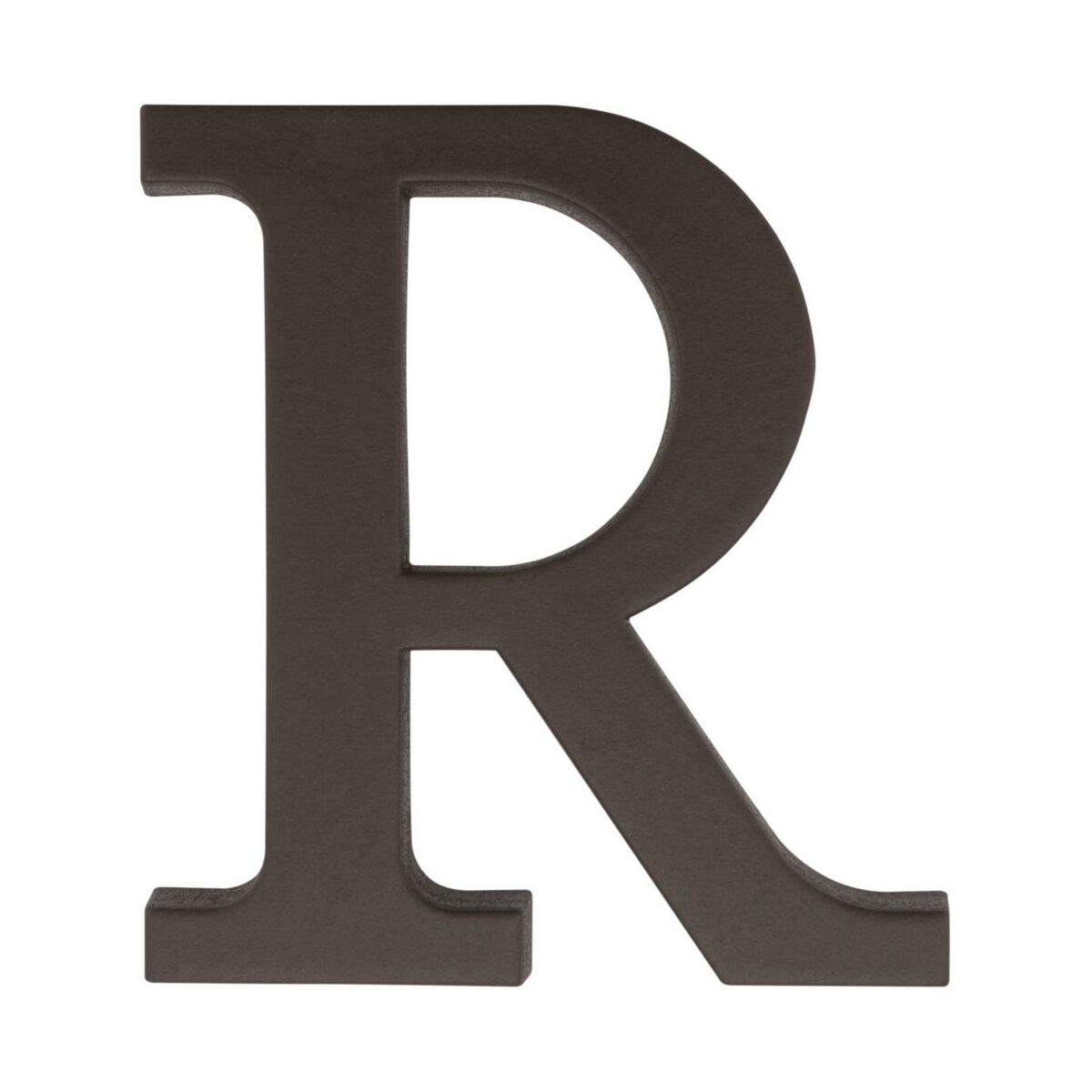 Litera R wys.9 cm plastikowa brązowa