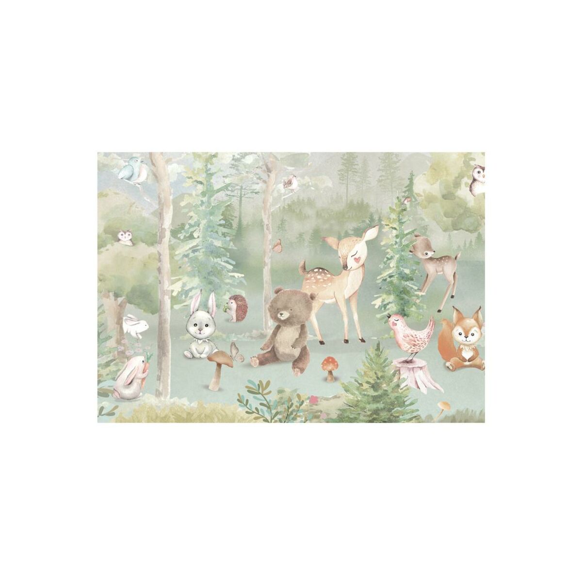 Mural dziecięcy Bambi leśna polana 400 x 280 cm struktura płótna
