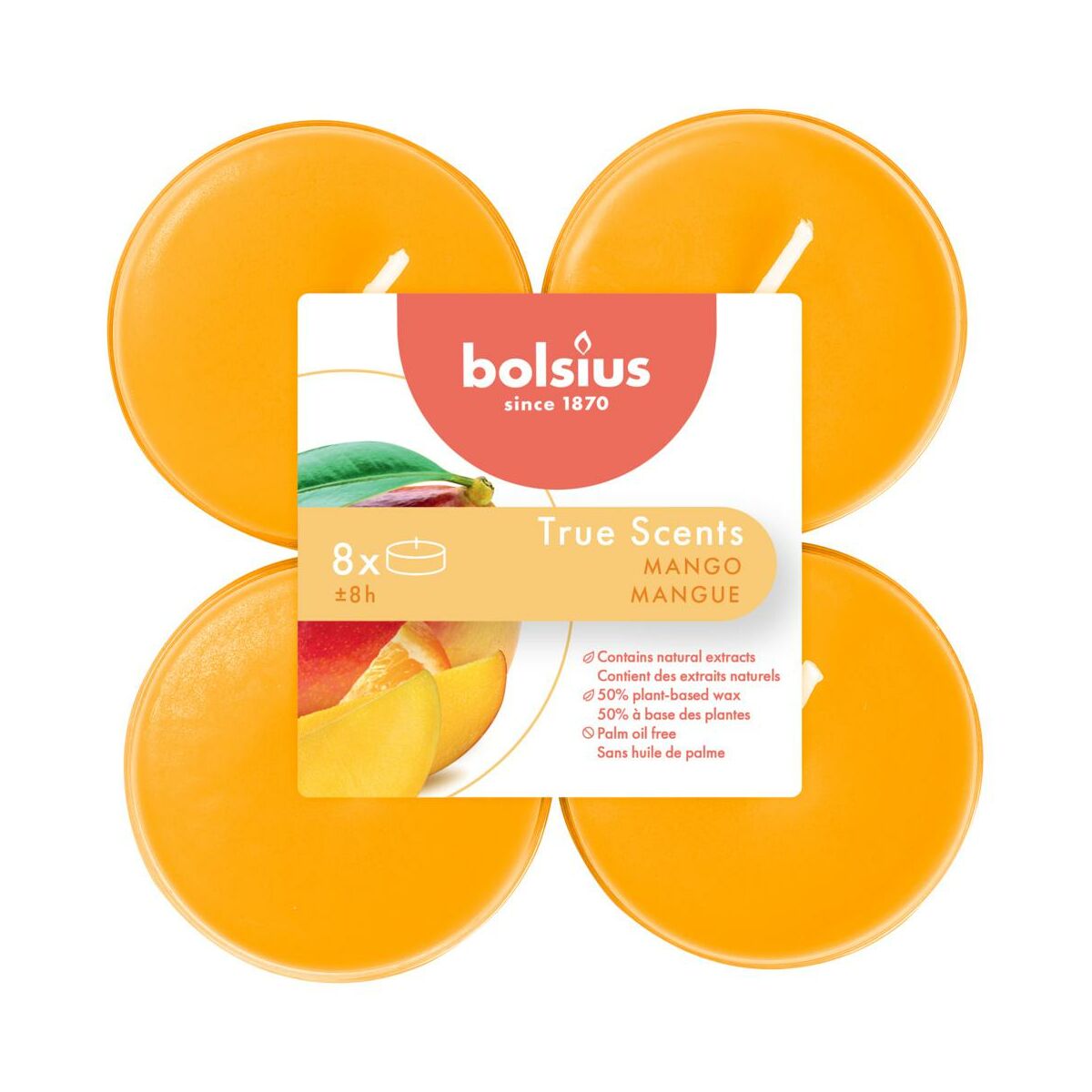 Podgrzewacz zapachowy maxi True Scents mango 8 szt. Bolsius