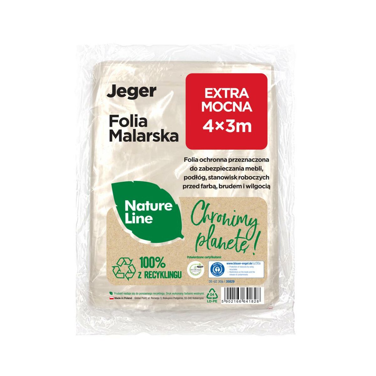 Folia malarska Nature Line Extra mocna 4 x 3 m Jeger