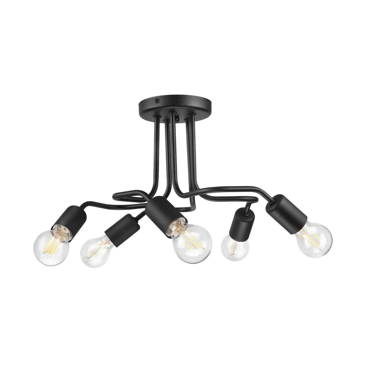 Lampa sufitowa Charlie 5 x E27 czarny Lamkur