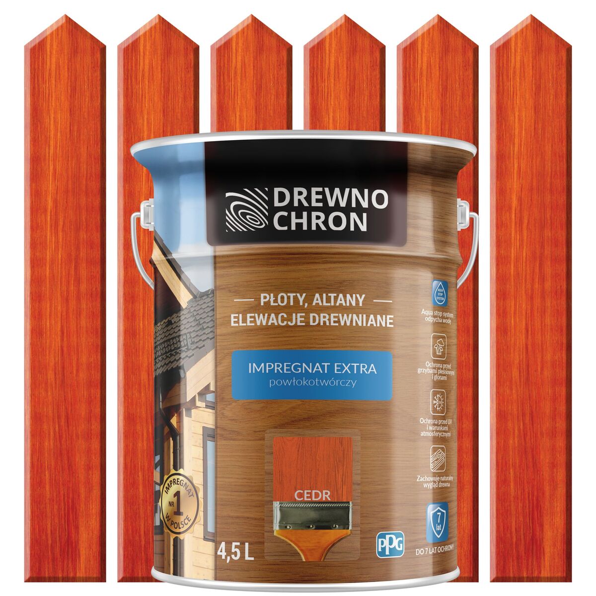 Impregnat do drewna EXTRA 4.5 l Cedr DREWNOCHRON