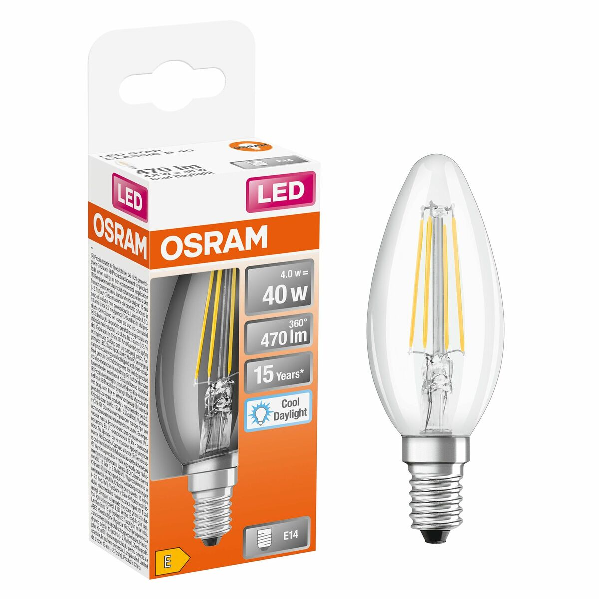 Żarówka LED E14 4 W = 40 W 470 lm Zimna biel Osram