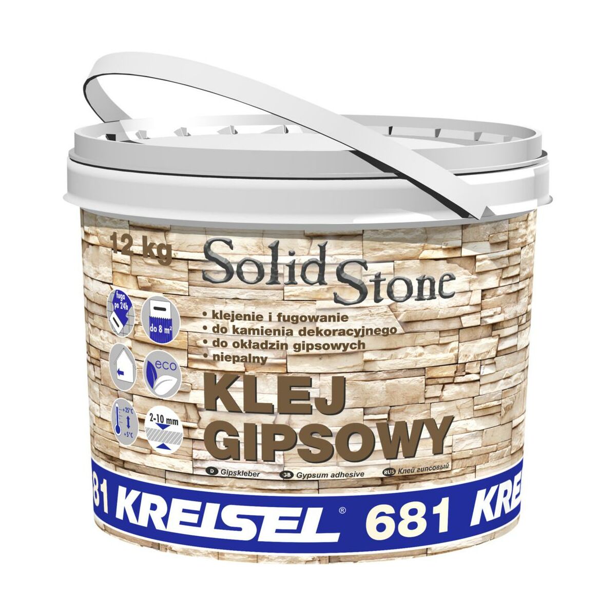 Klej gipsowy do kamienia dekoracyjnego SOLID STONE 681 12 kg Kreisel