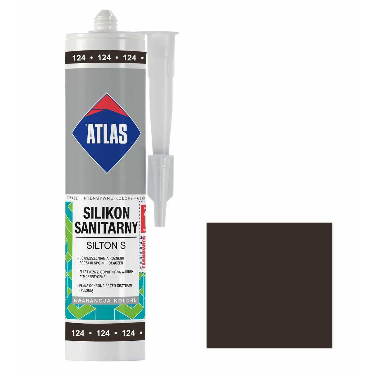 Silikon sanitarny 124 280 ml Wenge Atlas