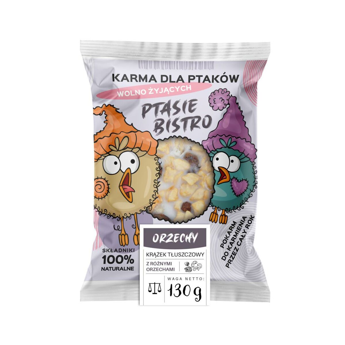 Krążek tłuszczowy z orzechami Ptasie Bistro 130g