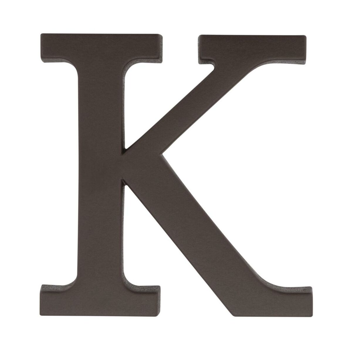 Litera K wys.9 cm plastikowa brązowa