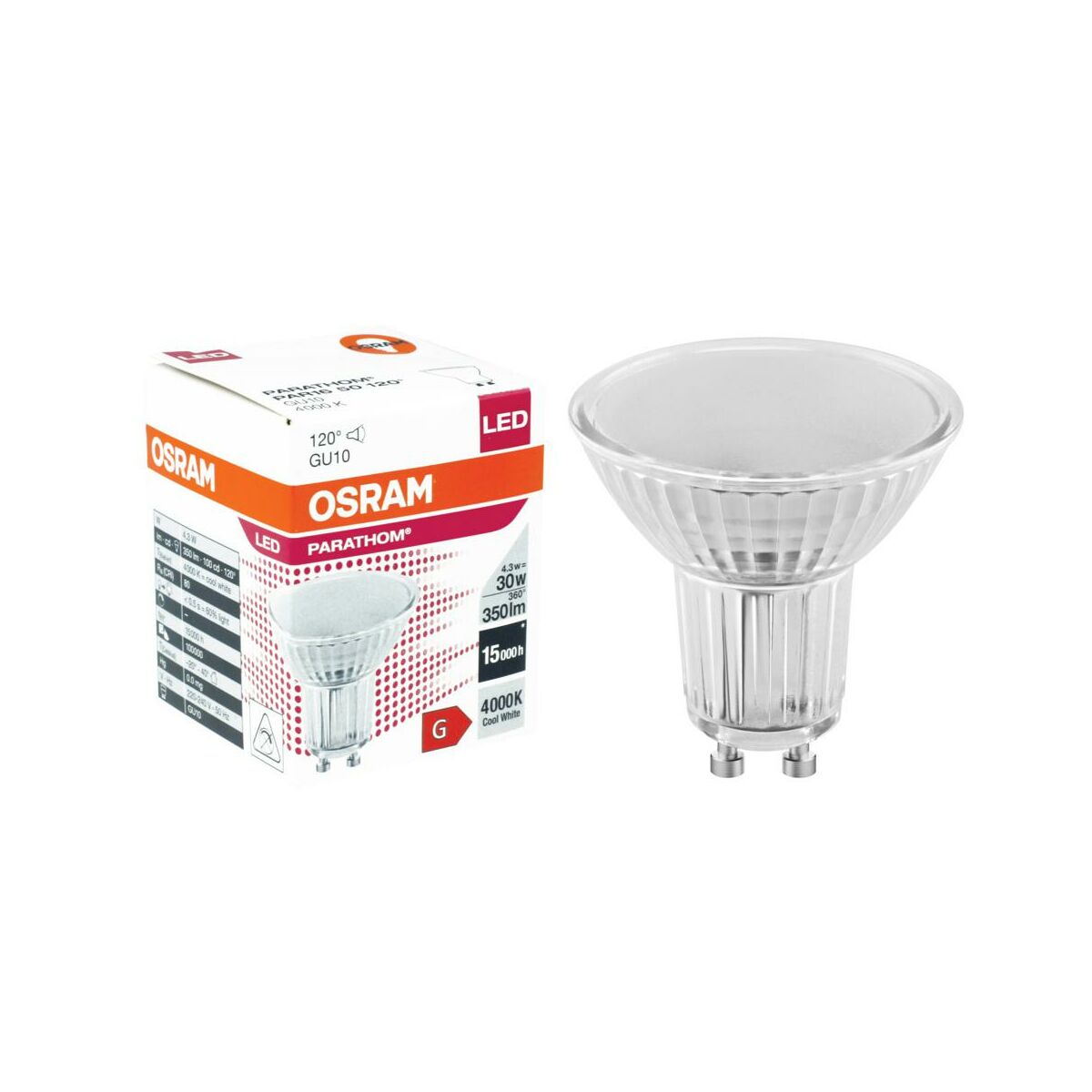 Żarówka LED GU10 4,3 W = 30 W 350 lm Neutralna biel Osram