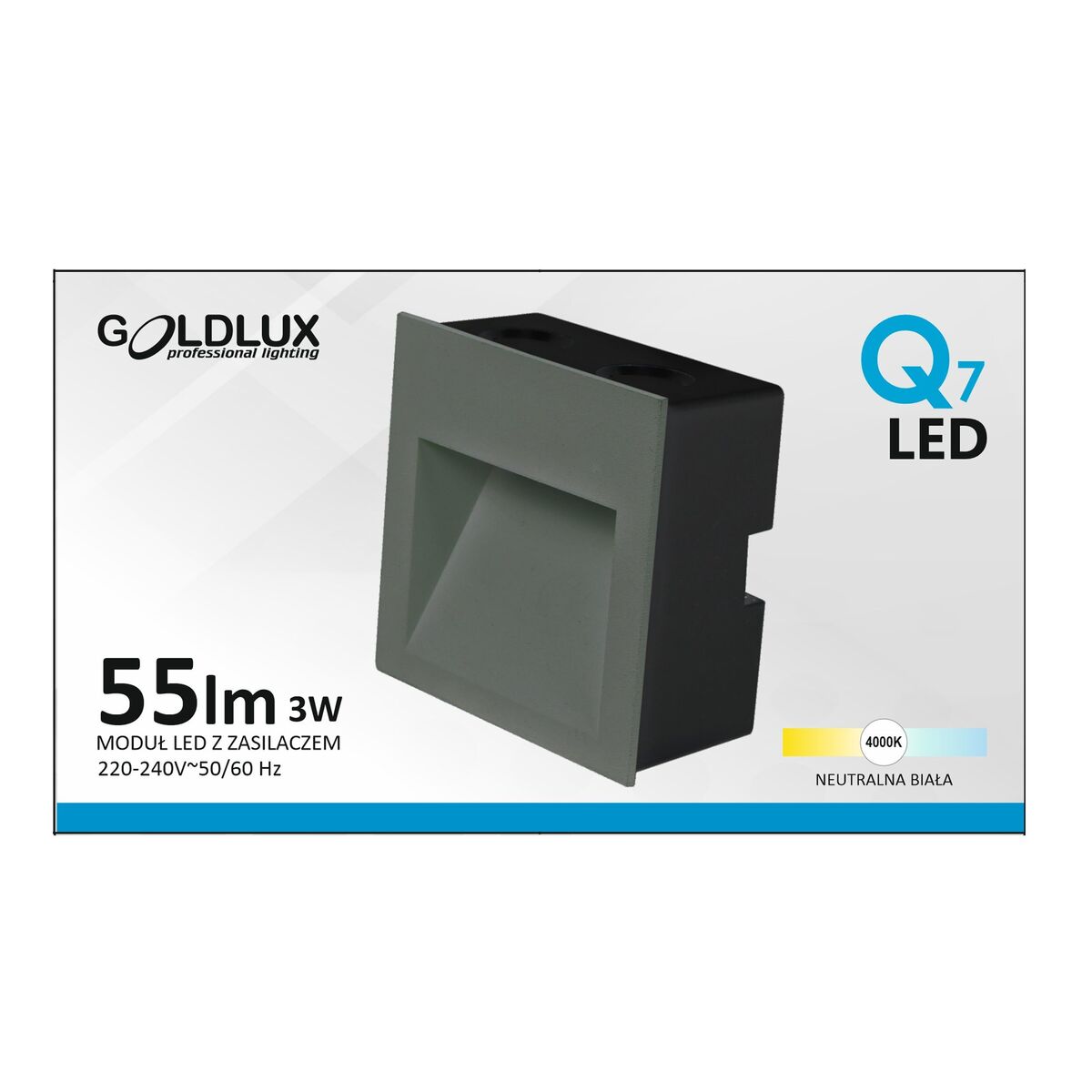 Oprawa schodowa Q7 szara kwadratowa 9 cm IP44 LED Goldlux