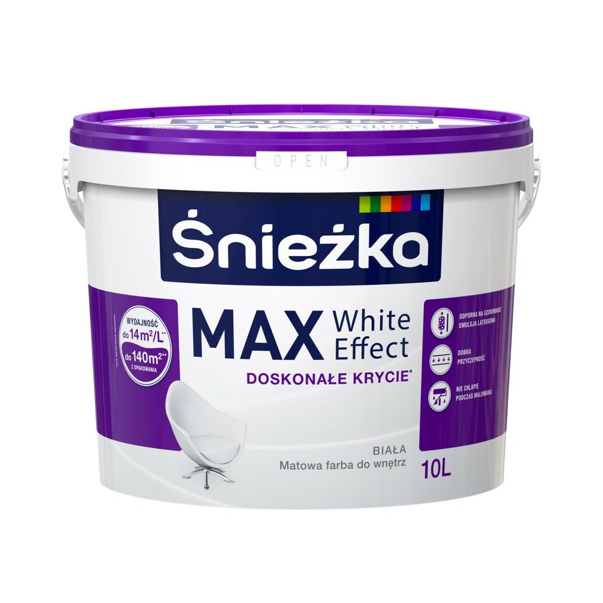 Farba Śnieżka Max White Effect Biały 10 l