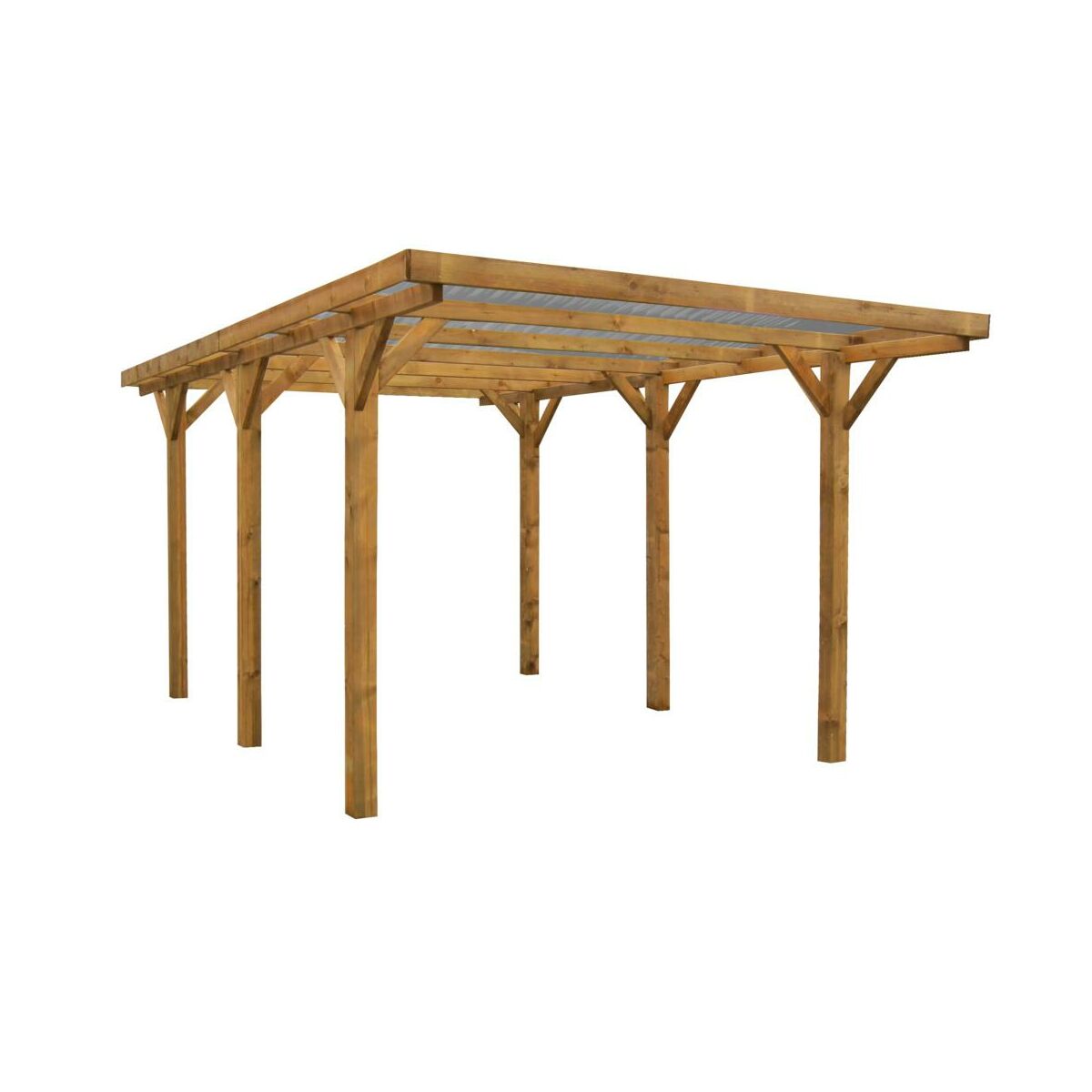 Wiata garażowa drewniana z dachem PVC 304x517x234 cm Werth-Holz