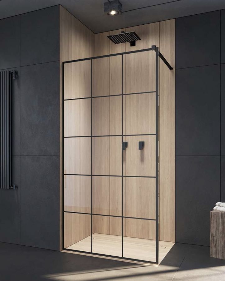 Radaway Modo New Black II Factory Walk-In ścianka prysznicowa 120 cm czarny mat/szkło factory 389124-54-55 - Wysyłka w 24h