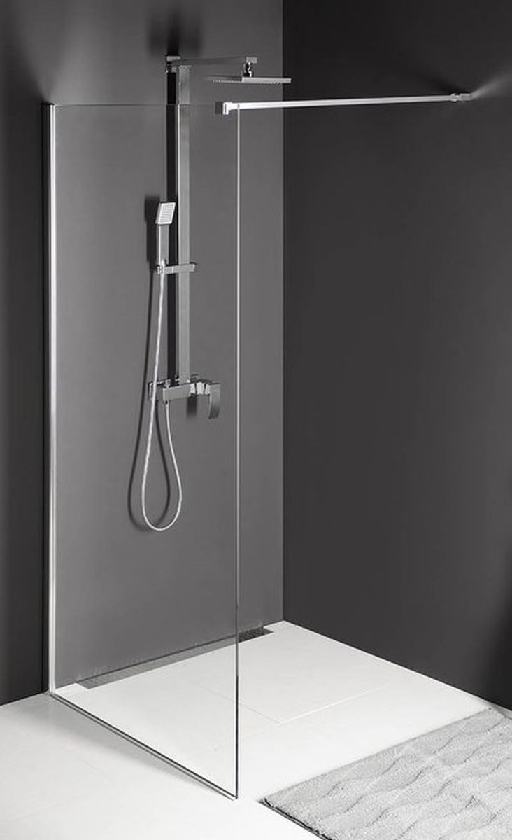 Polysan Modular Shower Walk-In ścianka prysznicowa 140 cm chrom/szkło przezroczyste MS1-140