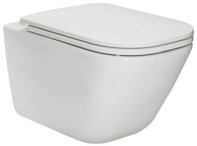 Zestaw Roca Gap Square miska WC wisząca RImless z deską wolnoopadającą Slim biały (A34647L000, A801482211) - Wysyłka w 24h