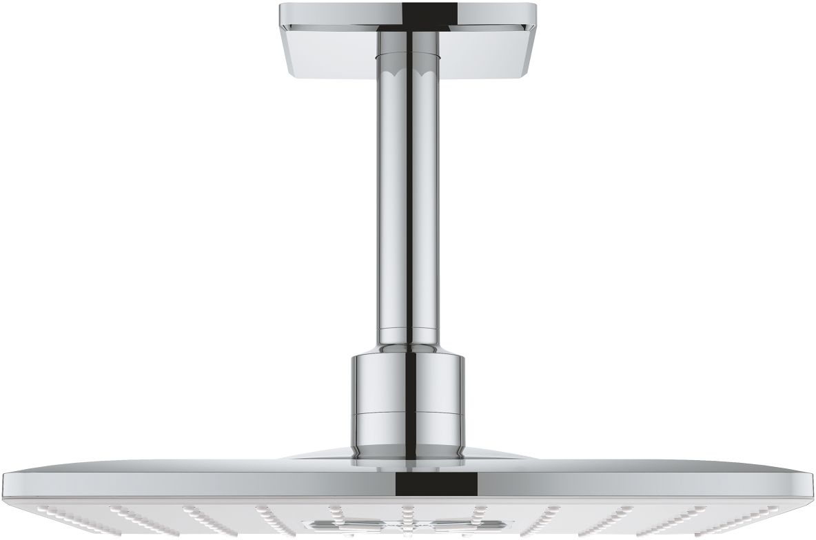 Grohe Rainshower 310 SmartActive Cube deszczownica 31 cm kwadratowa z ramieniem sufitowym chrom/biały 26481LS0