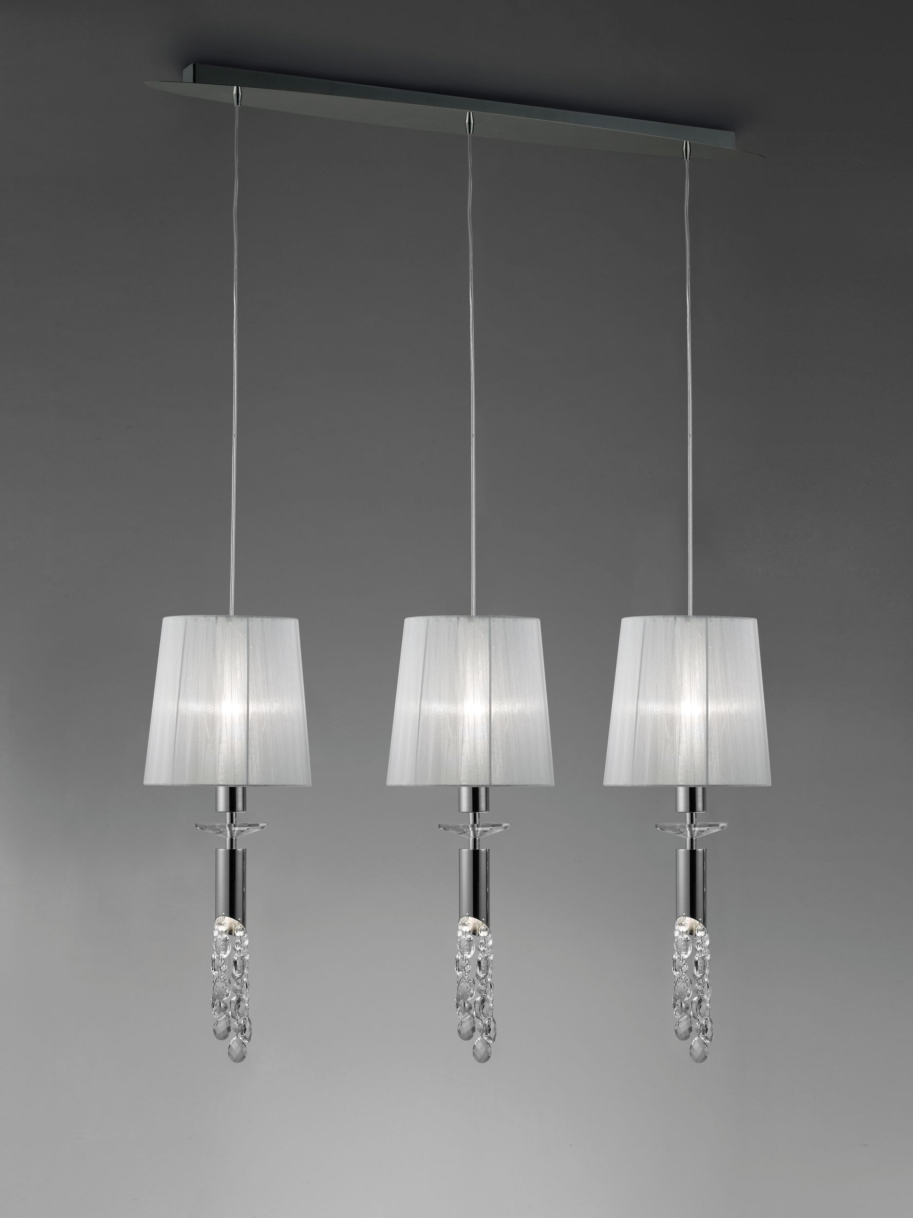 Mantra Tiffany lampa wisząca 3x20W/3x5W chrom/biała 3855