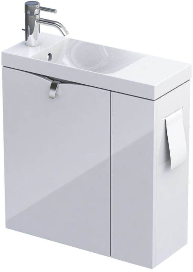 Oristo Siena umywalka z szafką 55 cm prawa biały połysk OR45-ZD2D-55-1-P - Wysyłka w 24h