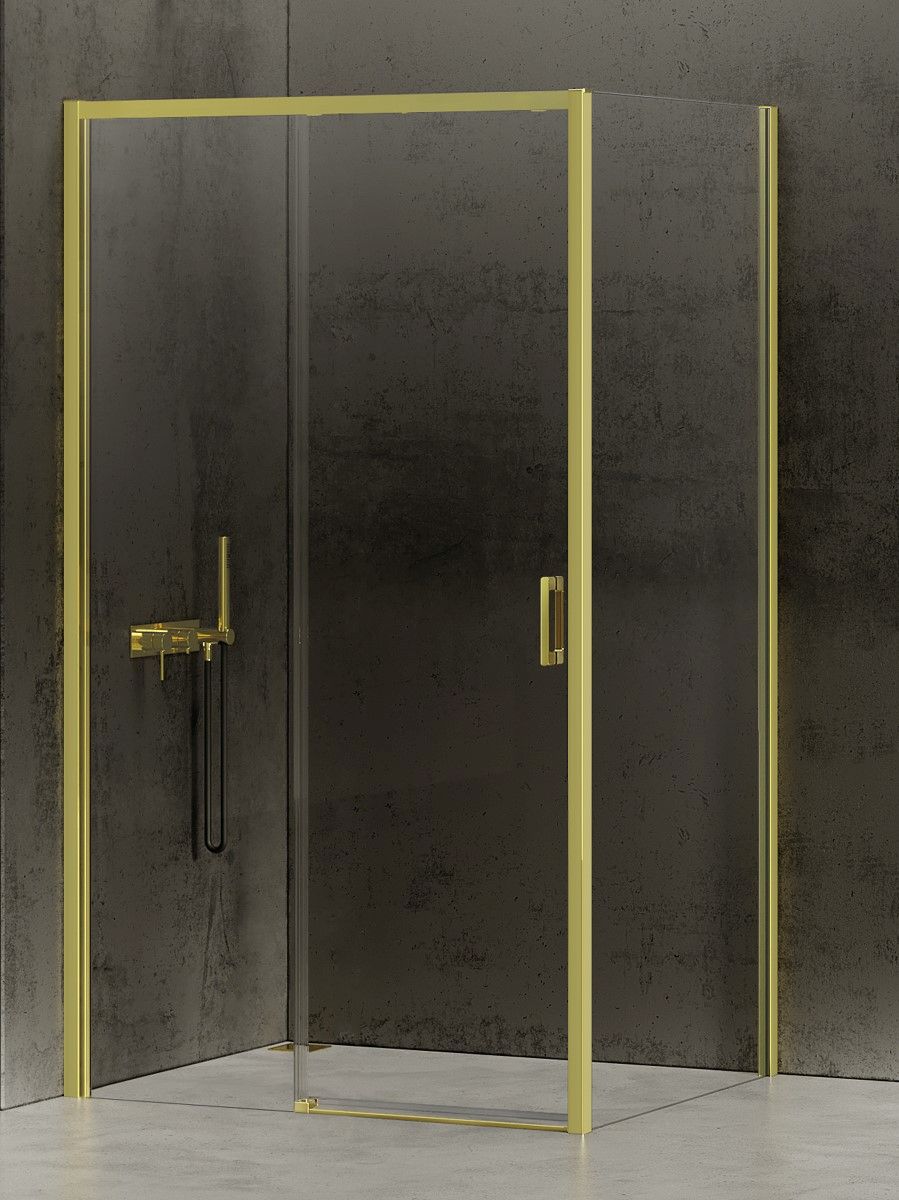 New Trendy Prime Light Gold kabina prysznicowa 150x100 cm prostokątna lewa złoty/szkło przezroczyste D-0430A/D-0225B