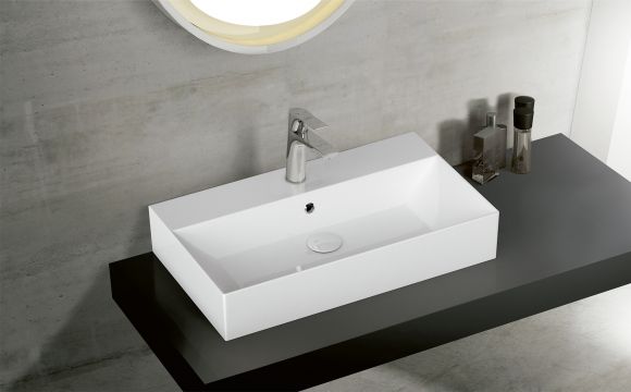 Bathco Spain Bruselas umywalka 90x42 cm nablatowa biała 4108