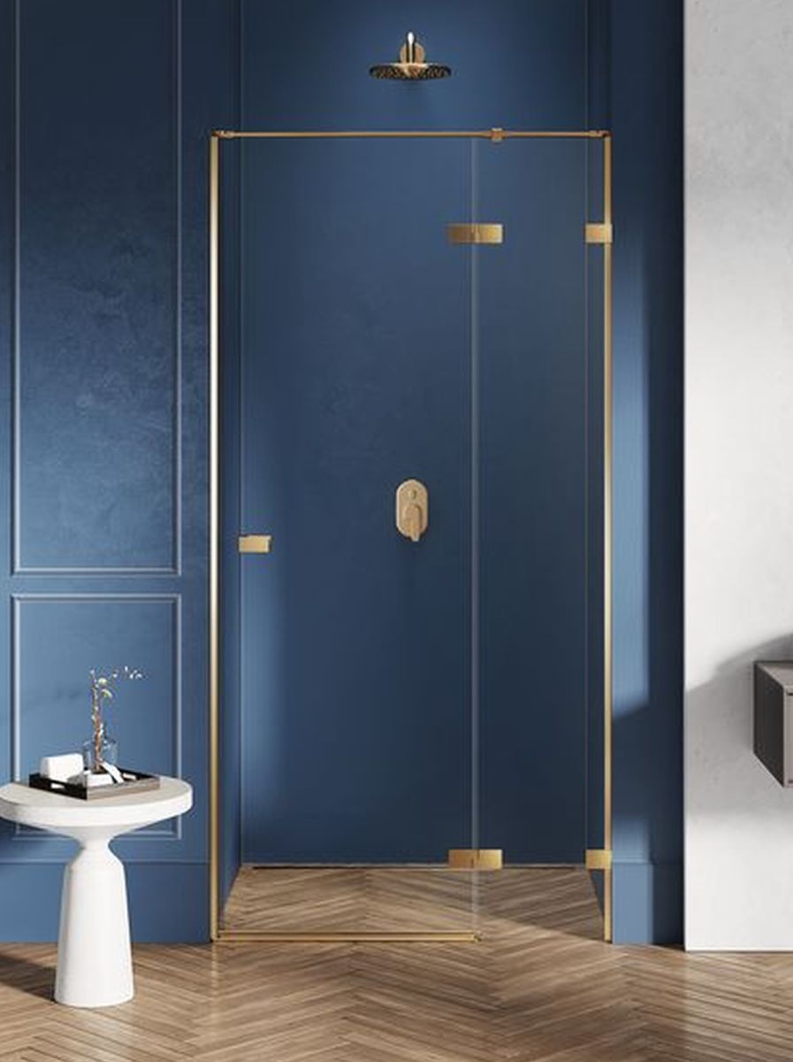 New Trendy Avexa Gold Brushed drzwi prysznicowe 110 cm prawe złoty szczotkowany/szkło przezroczyste EXK-1721