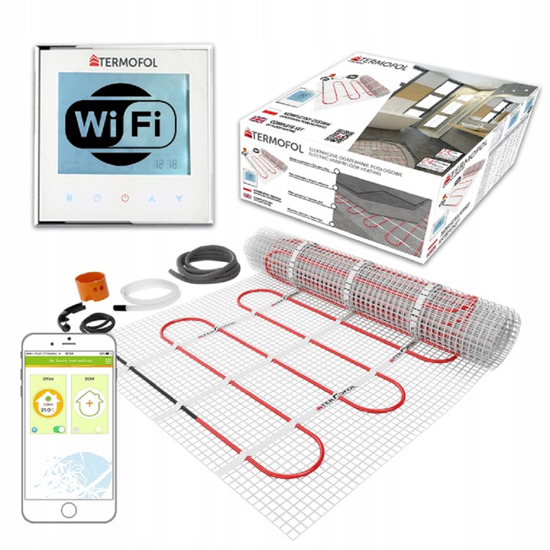 Termofol TF-HM zestaw mata grzewcza 6 m2 z termoregulatorem TF-WIFI TF-HM-150.60.WIFI