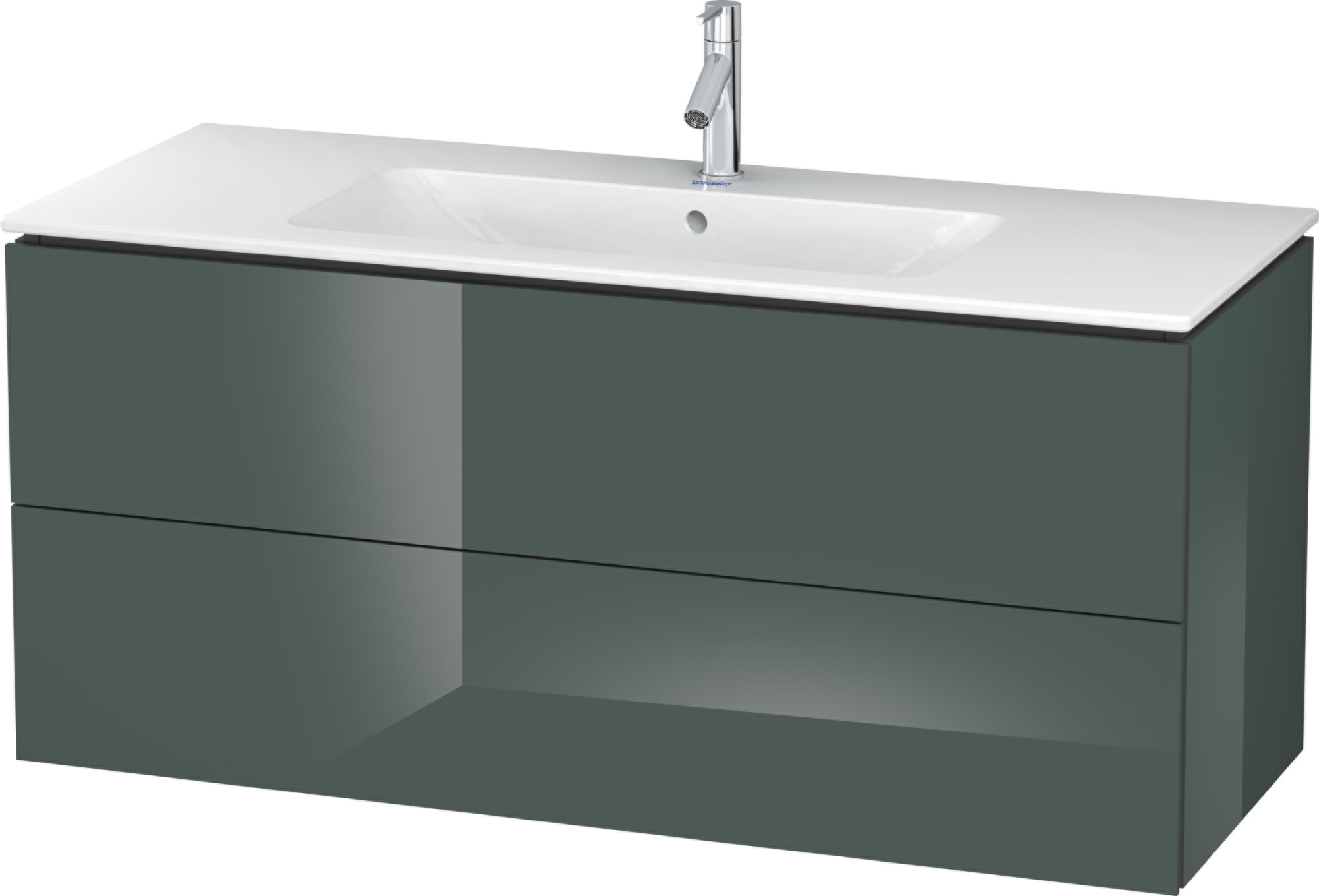 Duravit L-Cube szafka 122 cm podumywalkowa wisząca szary dolomit wysoki połysk LC624303838