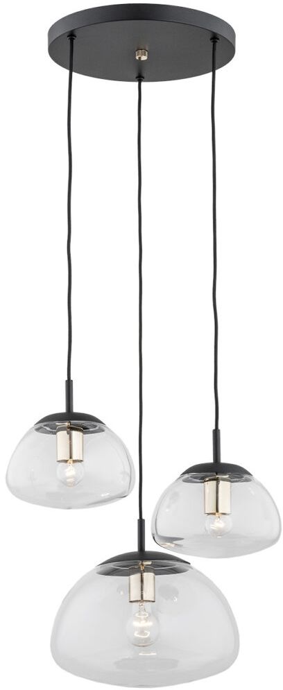 Argon Trini lampa wisząca 3x15W przezroczysty/czarny/mosiądz 1492