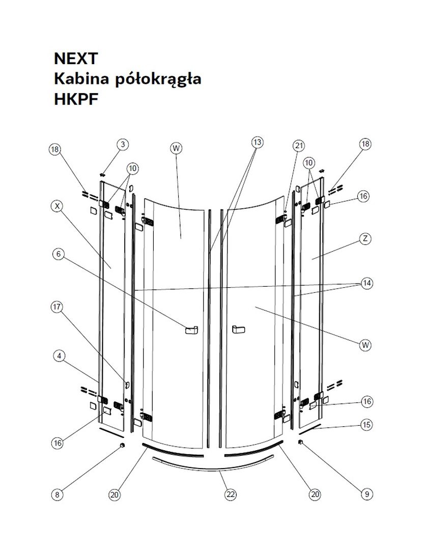 Koło Next uszczelka pionowa elementu stałego A170054 - Wysyłka w 24h