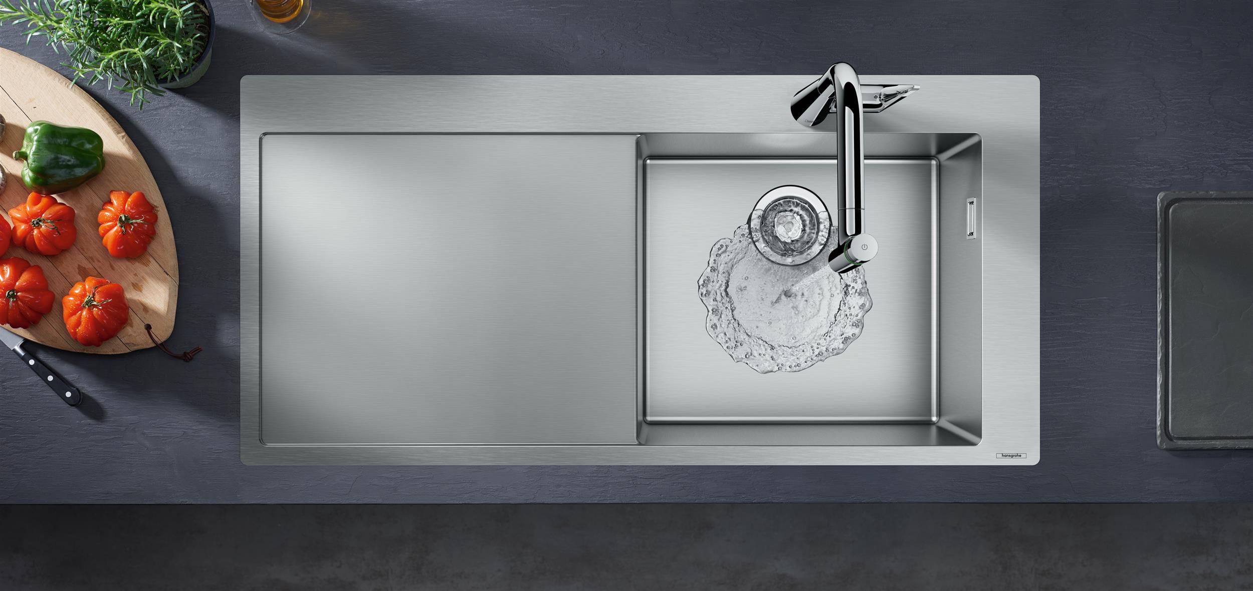 Hansgrohe S715-F450 zlewozmywak stalowy 104,5x51 cm stal szlachetna 43306800