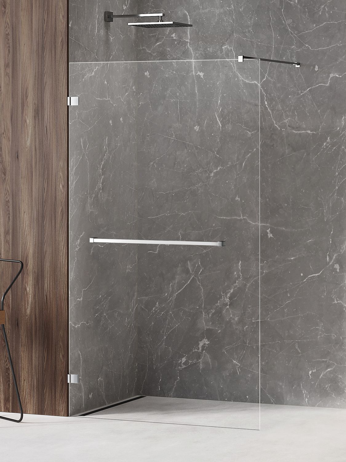 New Trendy Avexa Walk-In ścianka prysznicowa 140 cm wolnostojąca chrom/szkło przezroczyste EXK-2522