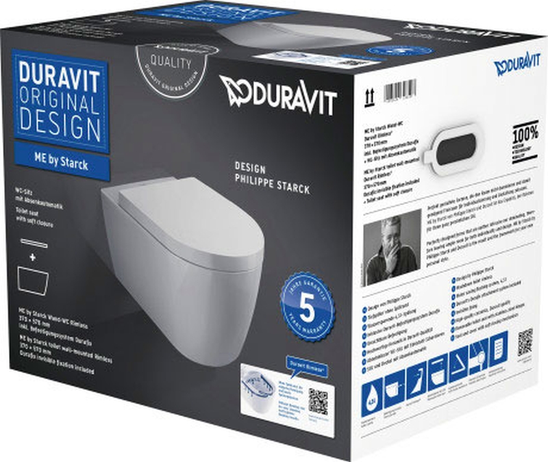 Duravit ME by Starck miska WC Rimless wisząca z deską wolnoopadającą biały 45290900A1 - Wysyłka w 24h