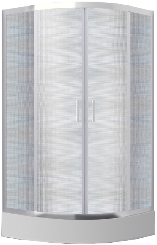 Besco Modern 185 kabina prysznicowa 90x90 cm półokrągła chrom/szkło mrożone MP-90-185-M