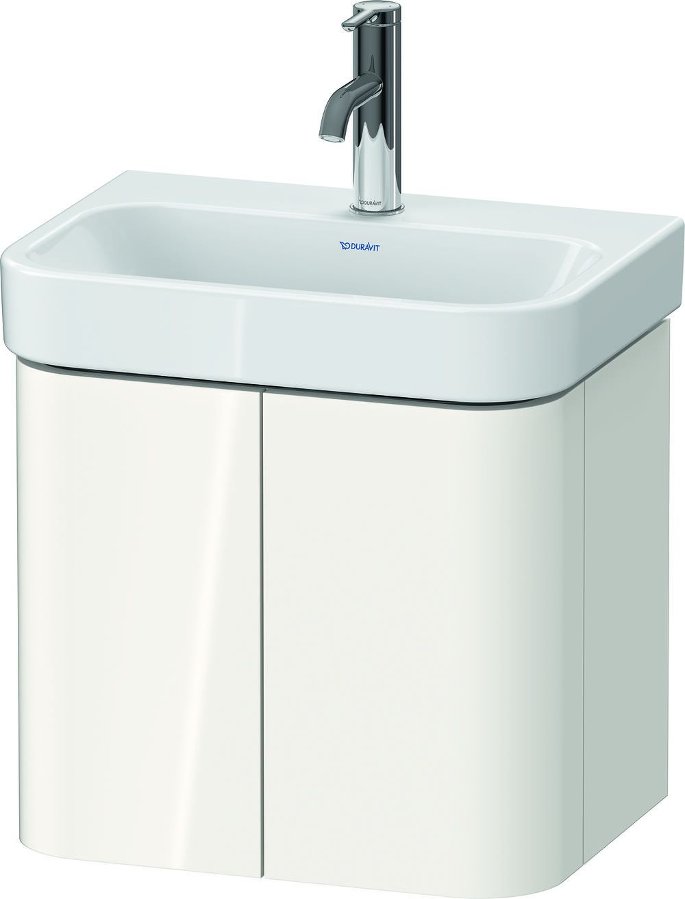 Duravit Happy D.2 Plus szafka 47,5 cm podumywalkowa wisząca biały wysoki połysk HP4384022220000