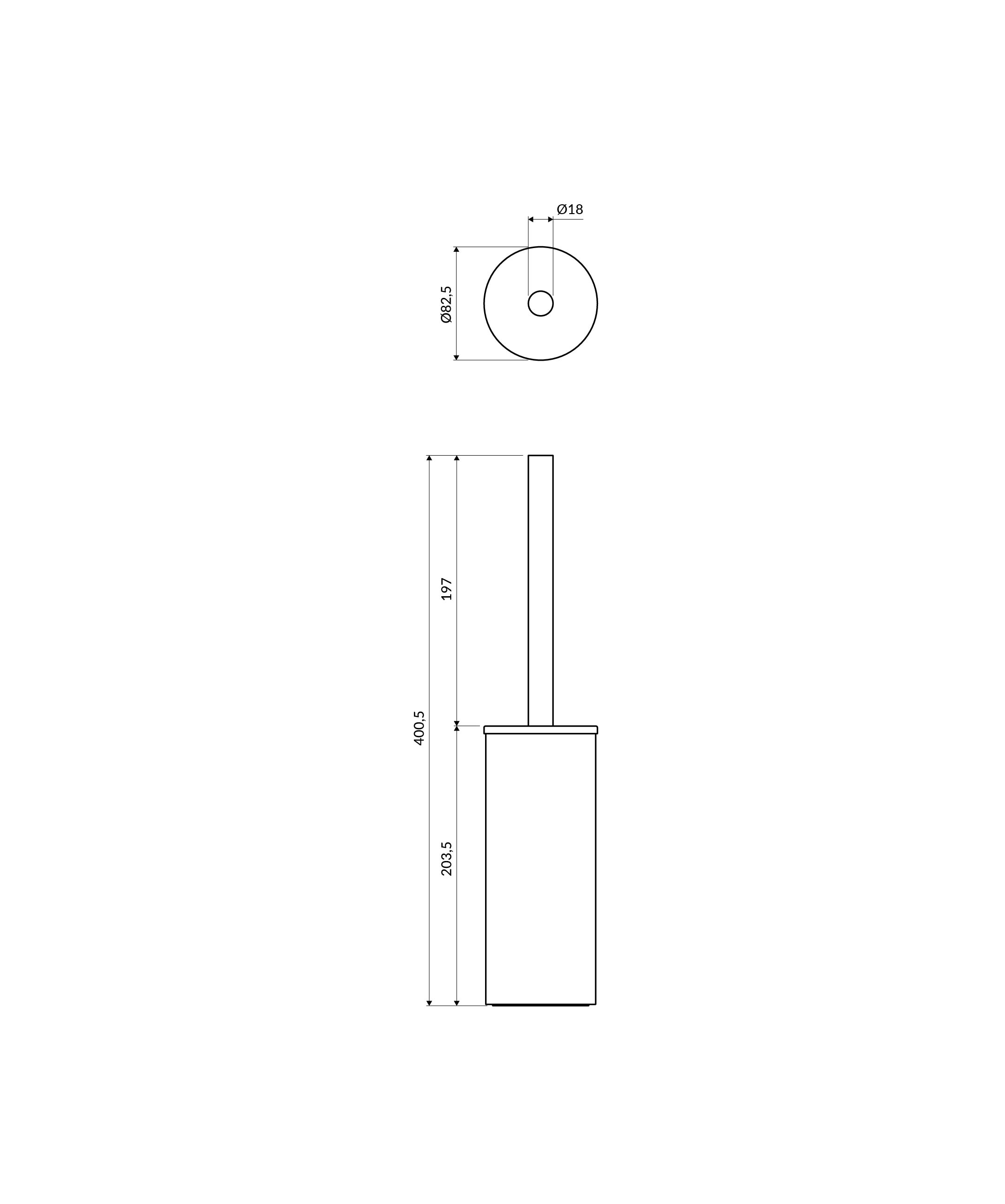 Omnires Modern Project szczotka toaletowa stojąca czarny mat MP60622BL