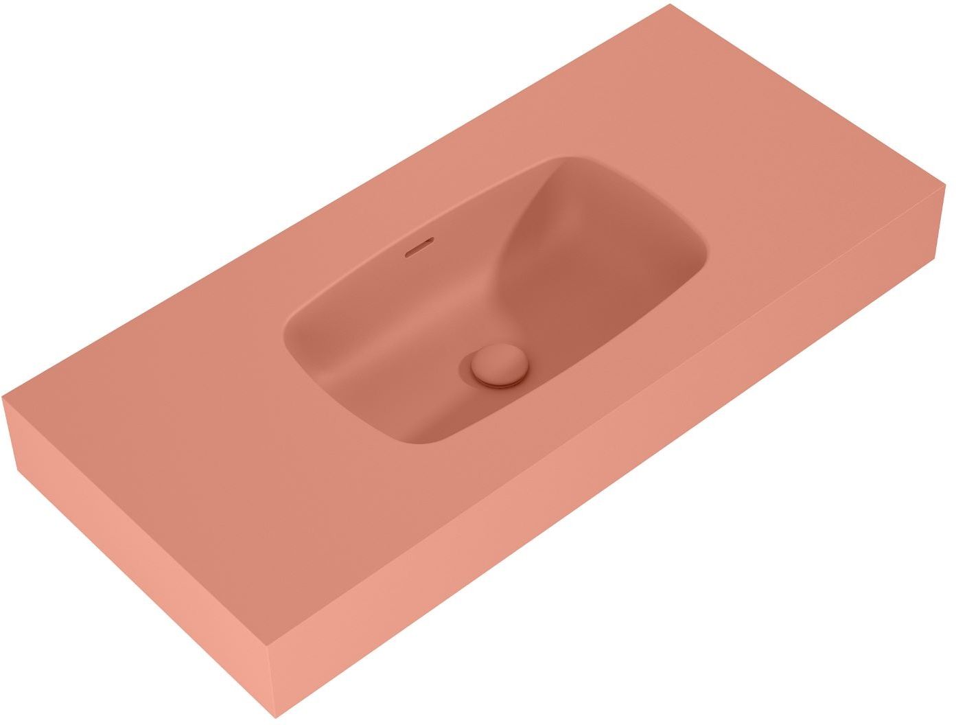 Elita Dimple umywalka 100,8x46 cm ścienna prostokątna terra pink mat 168867