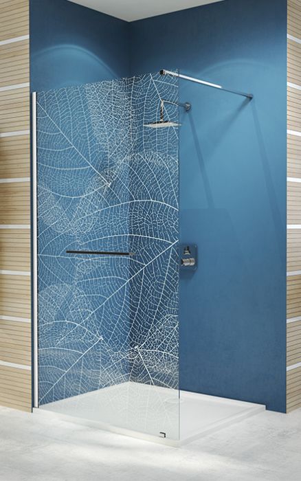 Sanplast Free Line II Walk-in ścianka prysznicowa 70 cm wolnostojąca P/FREEII-70 chrom/srebrny błyszczący/Sitodruk W19 ...