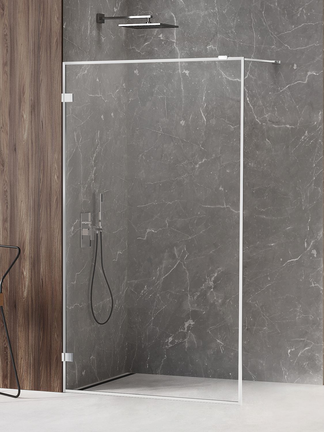 New Trendy Avexa Walk-In ścianka prysznicowa 110 cm wolnostojąca chrom/szkło przezroczyste EXK-2509