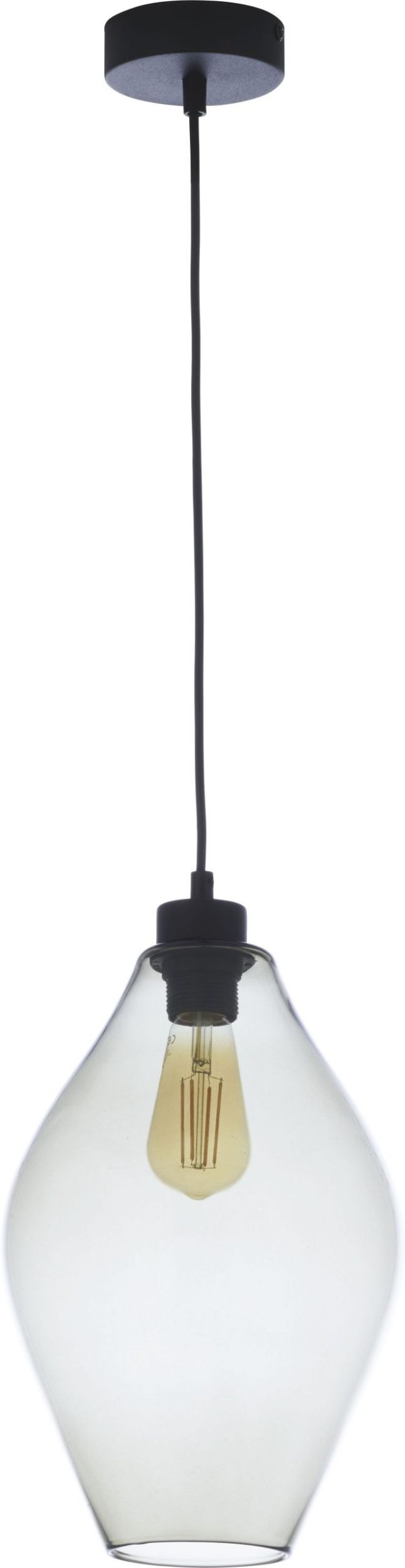 TK Lighting Tulon lampa wisząca 1x60W przezroczysta/czarna 4190 - Wysyłka w 24h