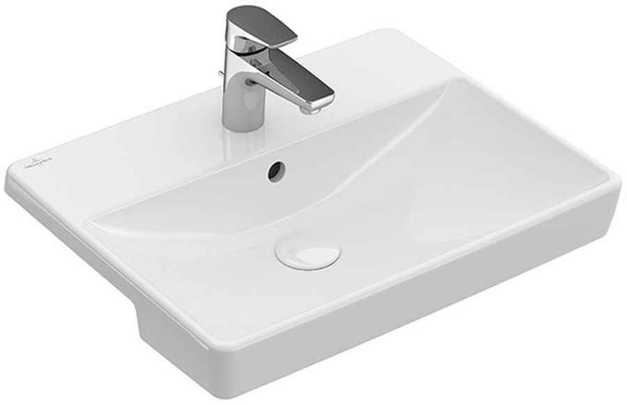 Villeroy & Boch Avento umywalka 55x44 cm półblatowa prostokątna Weiss Alpin 4A065501