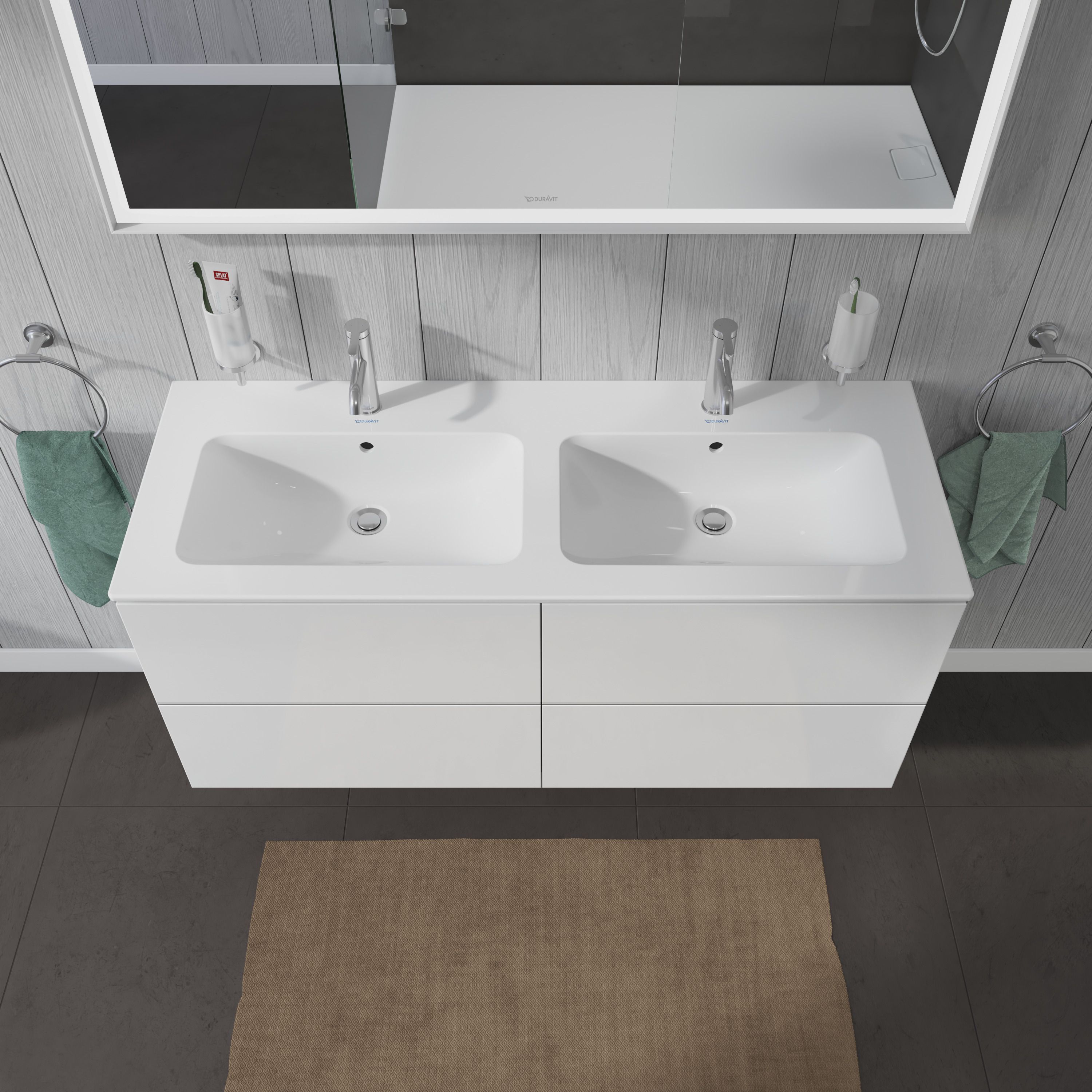 Duravit L-Cube szafka 129 cm podumywalkowa wisząca biały wysoki połysk LC625902222