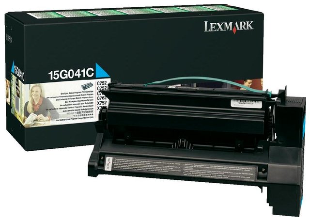 Wyprzedaż Oryginał Zgodny toner Lexmark 15G041C do Lexmark C752 C752LN | niebieski | 6000 str., pudełko otwarte
