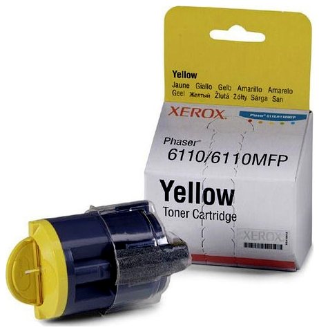 Wyprzedaż Oryginał Zgodny toner Xerox yellow [ Phaser 6110, 1000 stron ], opakowanie zastępcze