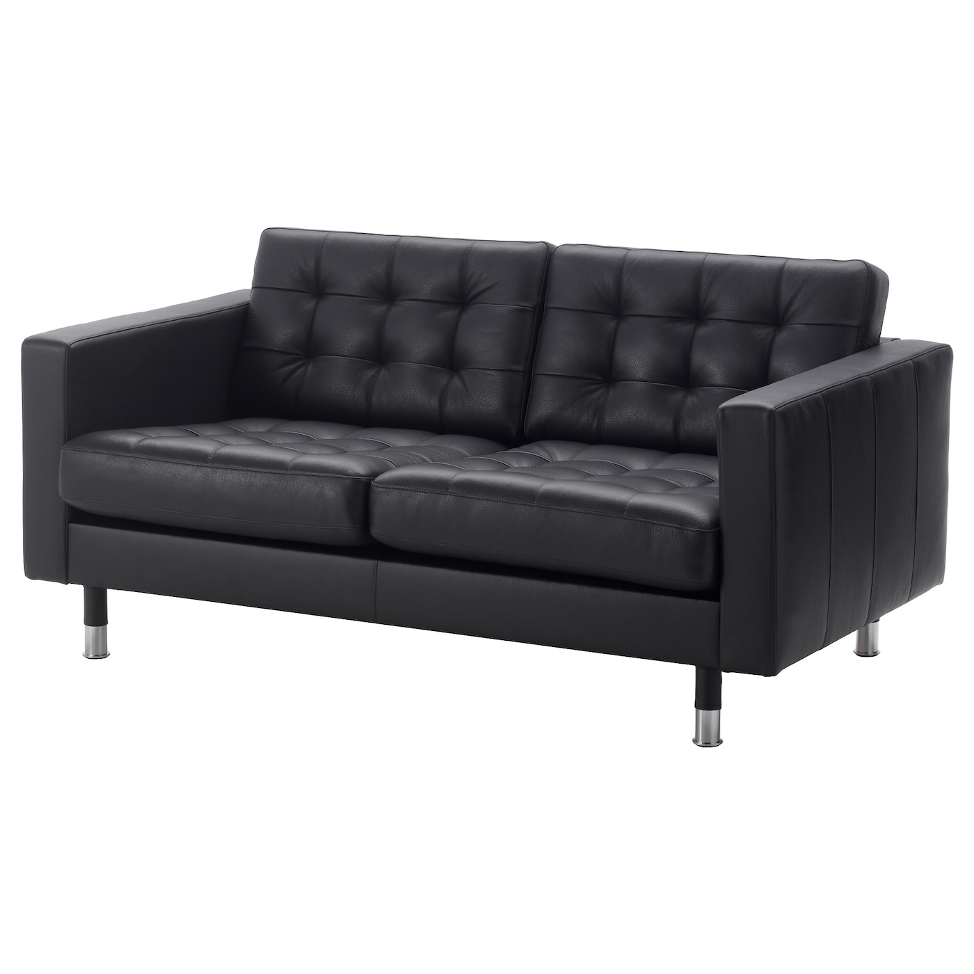 IKEA LANDSKRONA Sofa dwuosobowa, Grann/Bomstad czarny/metal, Szerokość: 164 cm