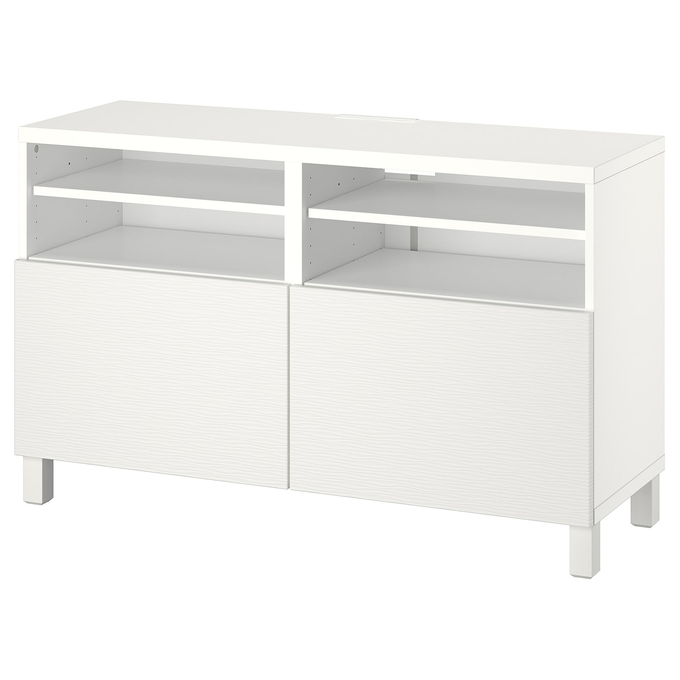 IKEA BESTÅ Ława TV z drzwiami, Biały/Laxviken/Stubbarp biały, 120x42x74 cm