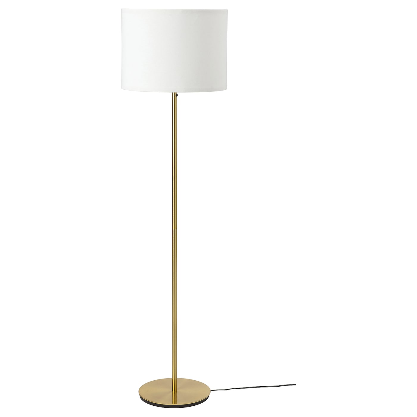 IKEA RINGSTA / SKAFTET Lampa podłogowa, biały/mosiądz, Wysokość: 153 cm