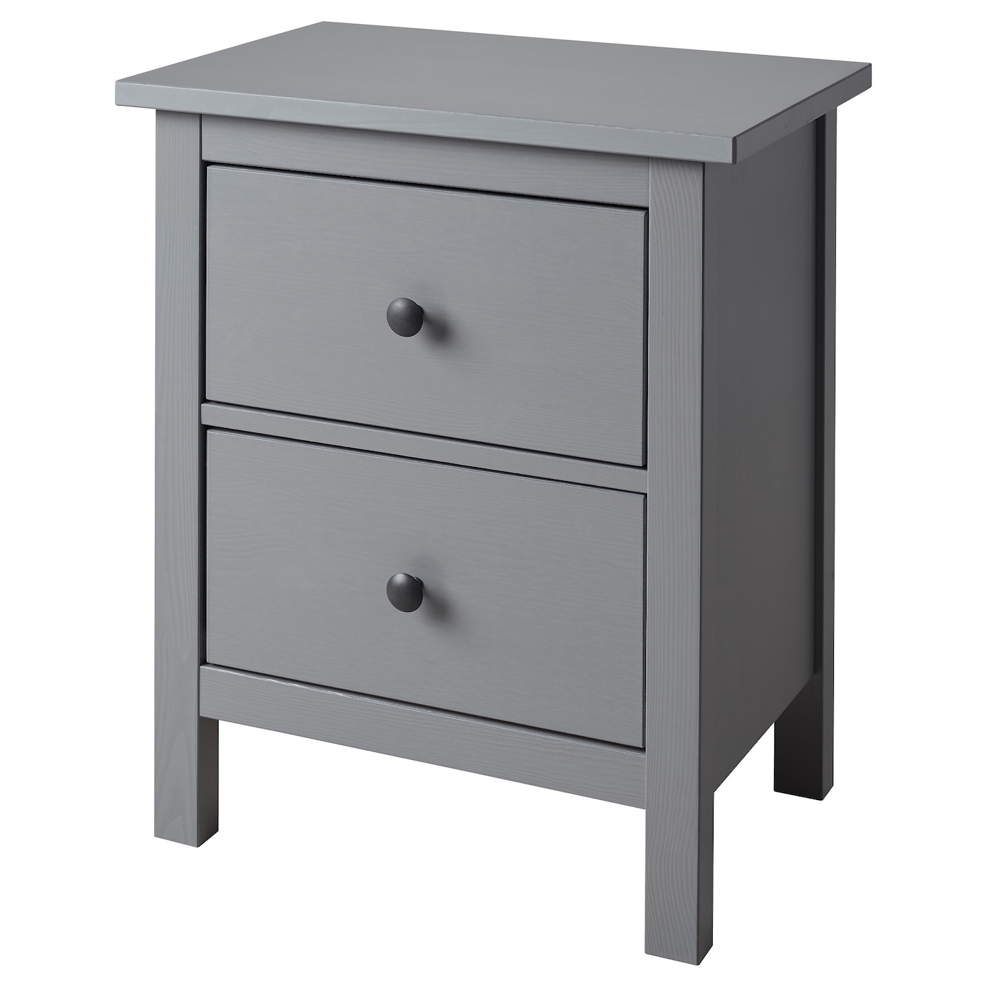 IKEA HEMNES Komoda, 2 szuflady, Szary bejcowane, 54x66 cm