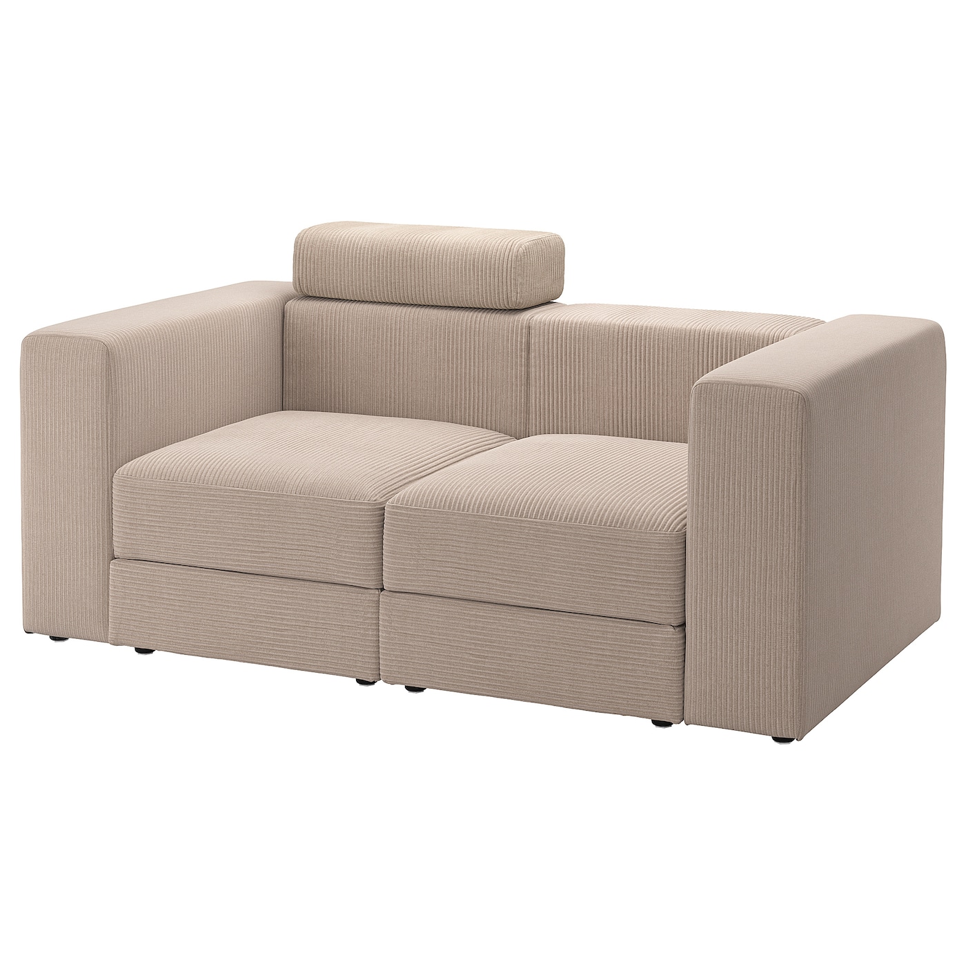 IKEA JÄTTEBO Sofa modułowa, 2-osobowa, z zagłówkiem/Samsala szarobeżowy, Głębokość: 95 cm