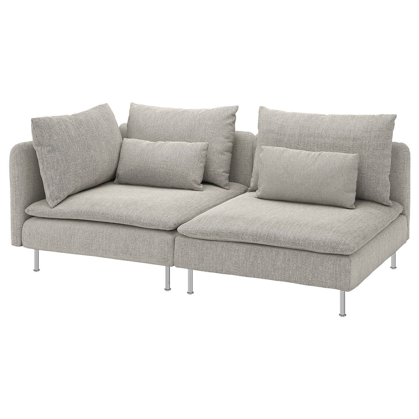 IKEA SÖDERHAMN Sofa 3-osobowa, z otwartym końcem/Viarp beż/brąz, Wysokość z poduchami oparcia: 83 cm